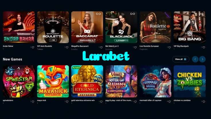 available types of Larabet bet including pre-match live express and system bets